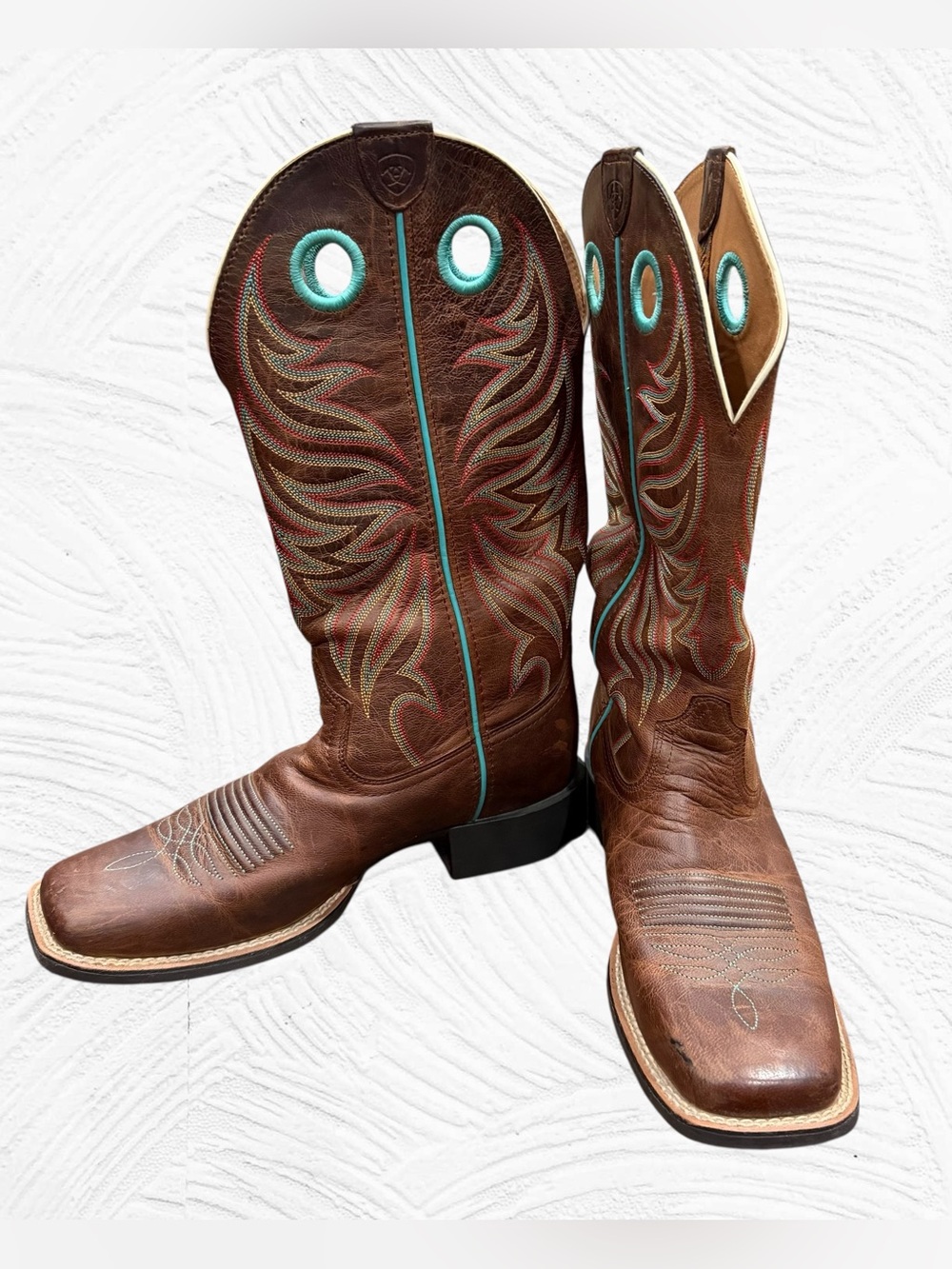 Ariat Round Up Ryder Wide Square Toe Western Boot Size 8.5B